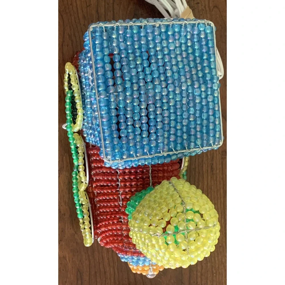 Rare Train Lamp, Beaded Train Choo-Choo By Beadworx‎